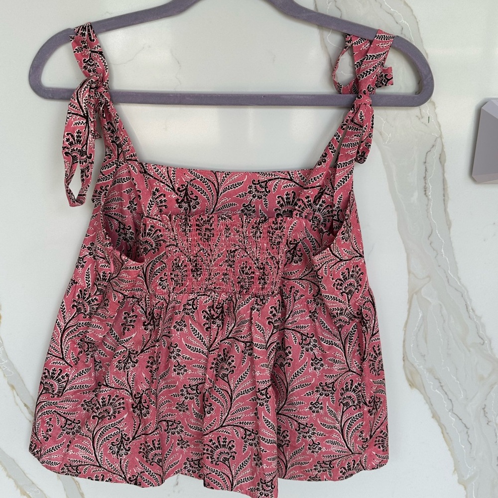 J. Crew collection tie shoulder tank top pink floral print size 10 NWT - Picture 4 of 6